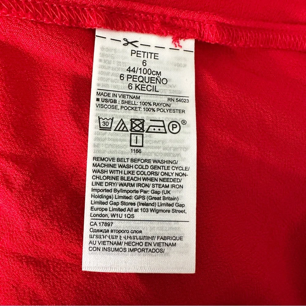 NWT Banana Republic Handkerchief-Hem Wrap Dress in Ultra Red Size 6P | Petite - Picture 6 of 7